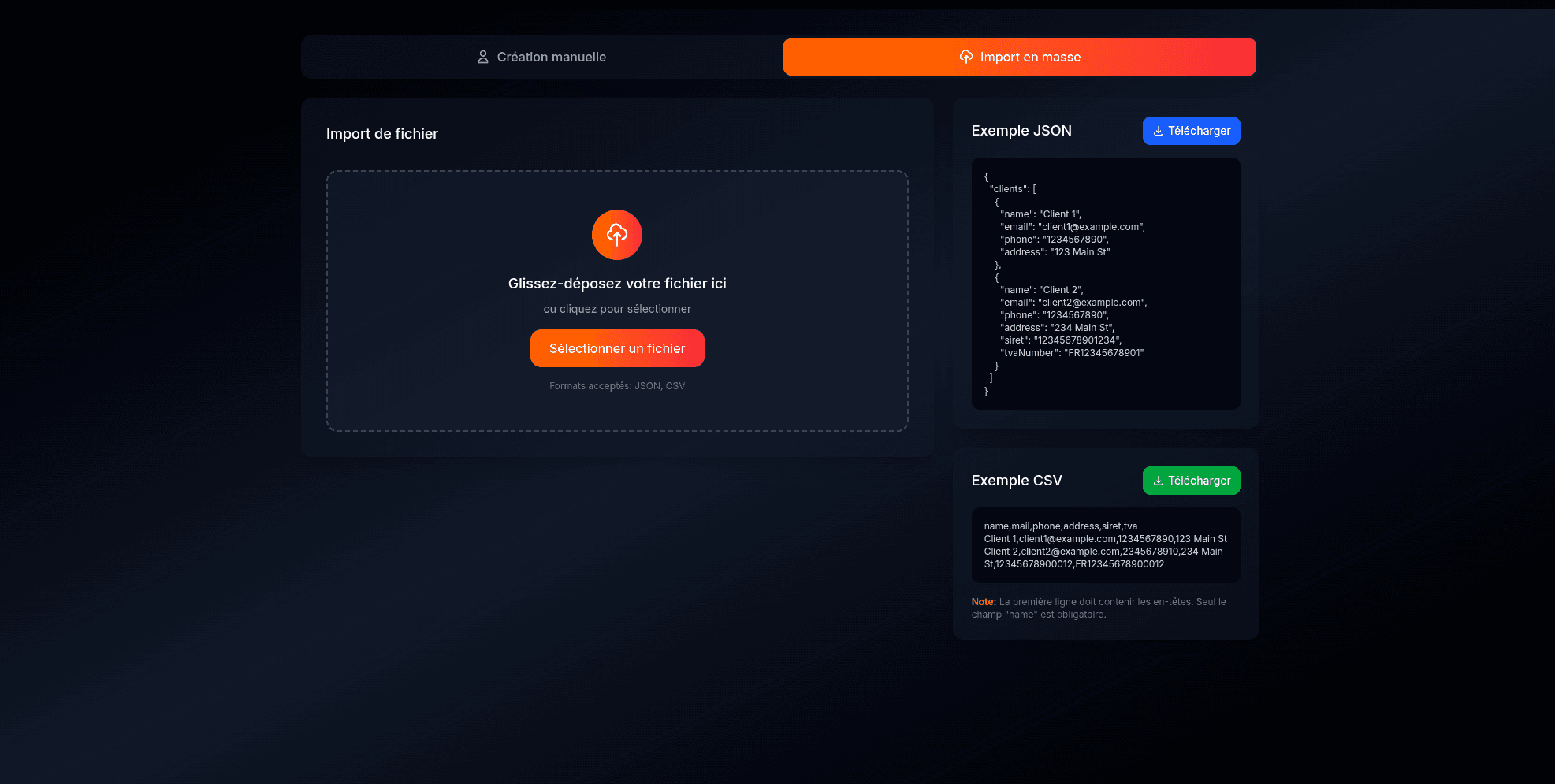 Gestion des clients